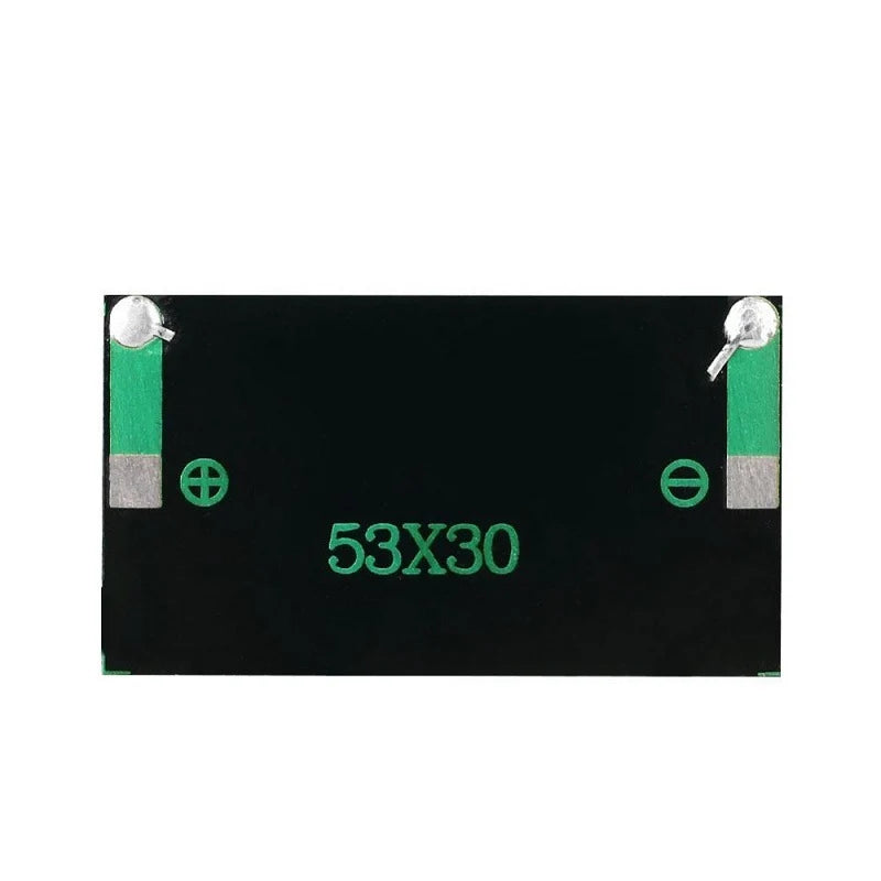 0.15W mini solar panel — rear polarity and dimensions