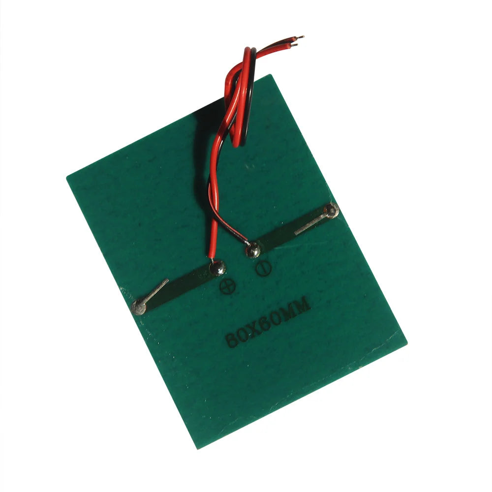 0.65W 0.65W mini solar panel — rear and soldered wire pair