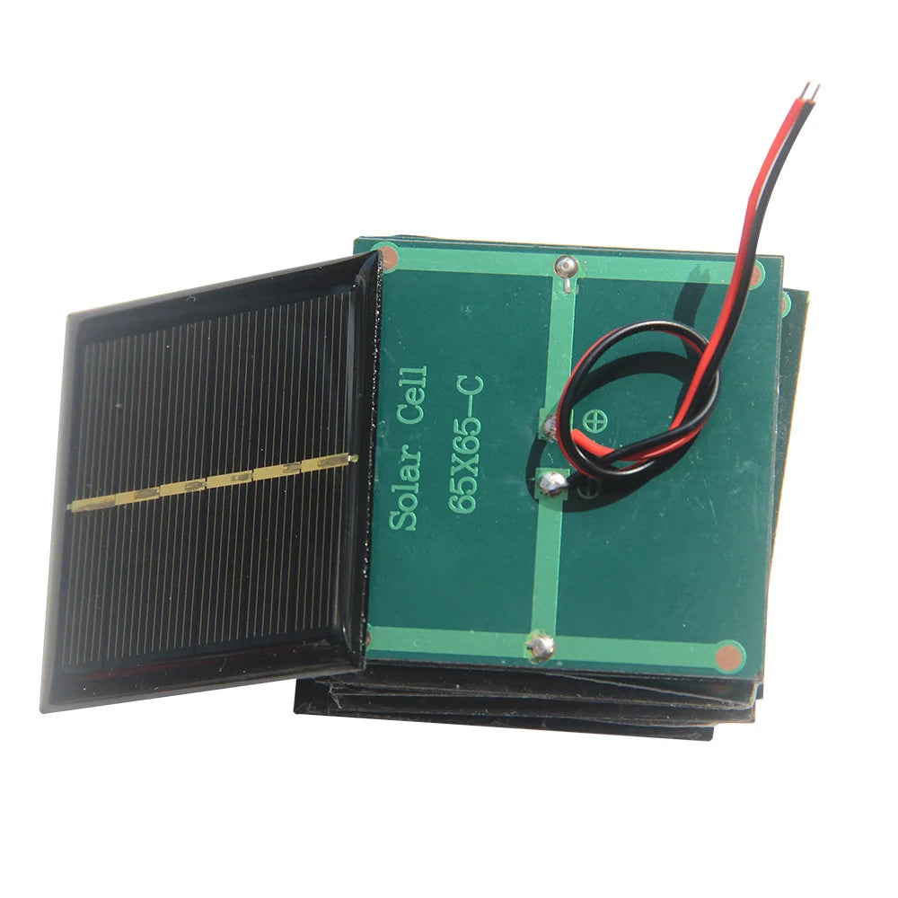 0.6W 0.6W mini solar panel — small panel stack and wire ends