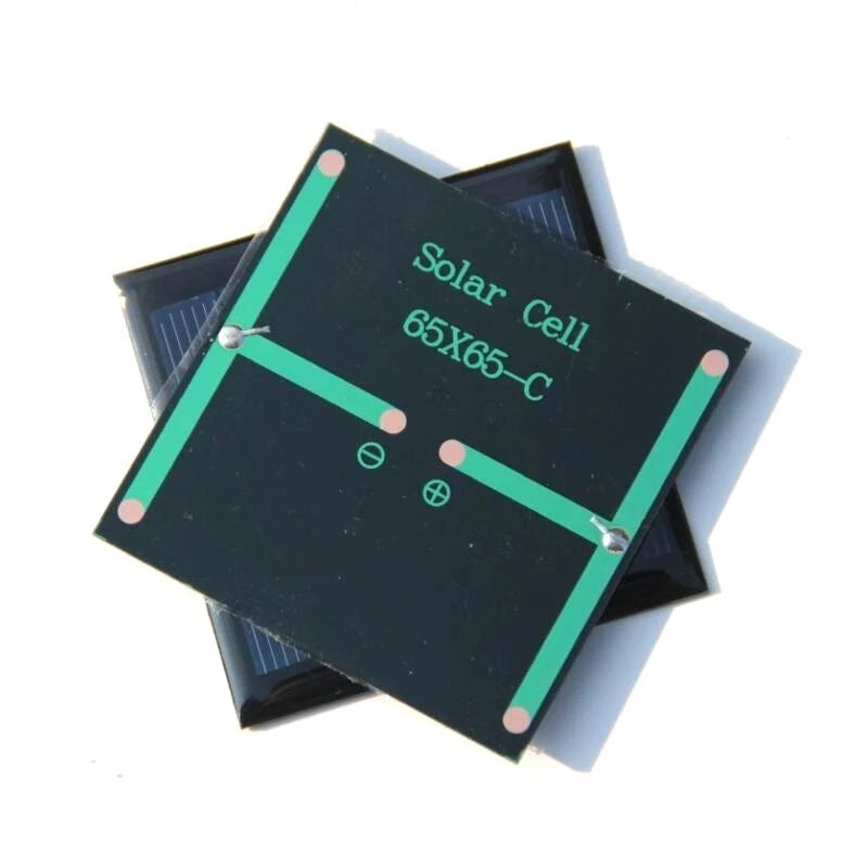 0.6W mini solar panel — rear contact details