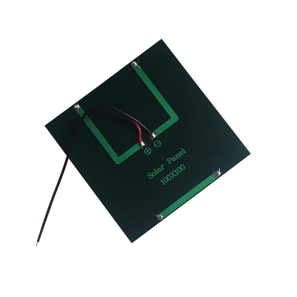 1.2W mini solar panel — rear soldered wire contacts