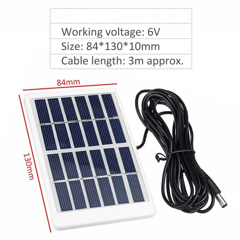 1.2W solar panel — 6V dimensions and cable
