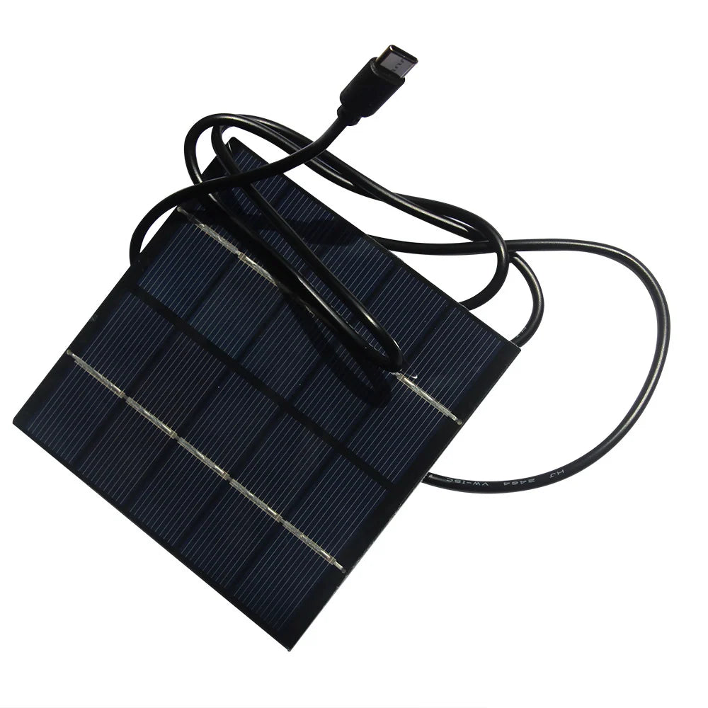 1.5W 1.5W USB-C solar panel — panel front and cable
