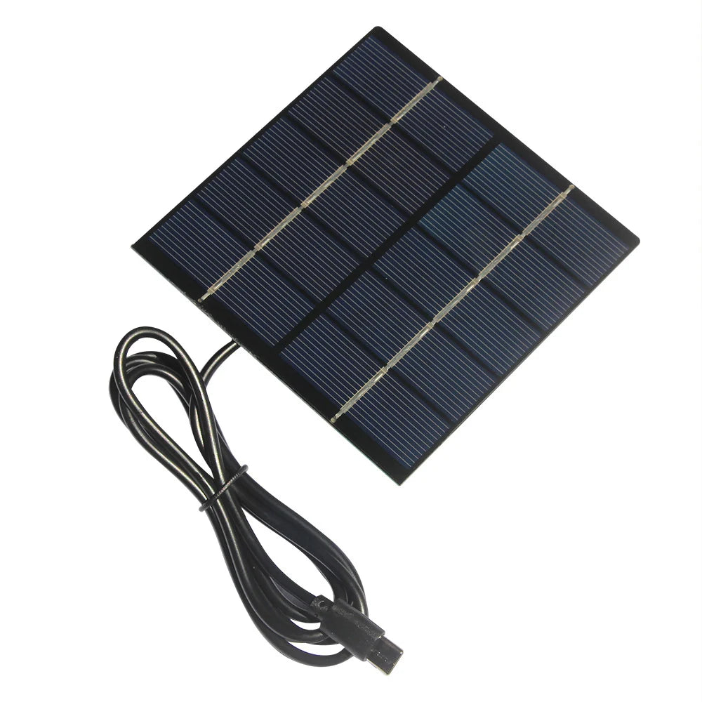 1.5W 1.5W USB-C solar panel — square panel with USB-C lead
