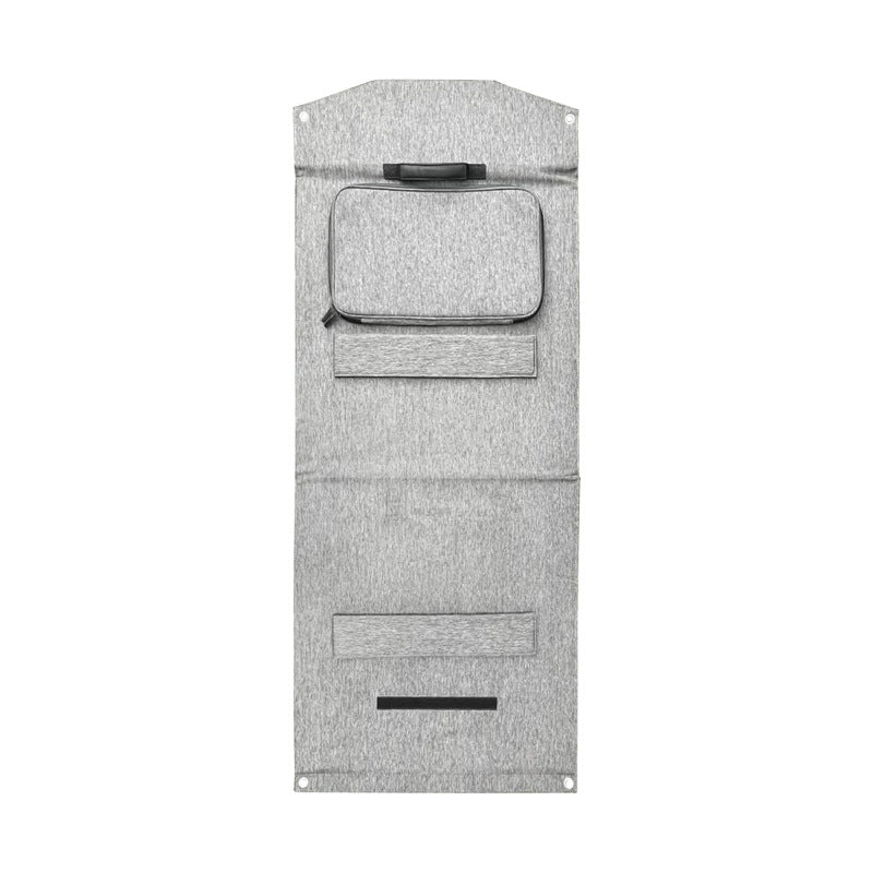 Rear fabric side of the open two-fold solar panel