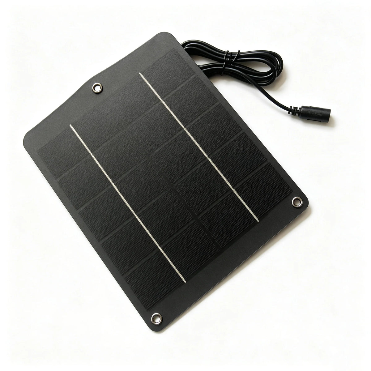 10W solar panel — angled panel and cable