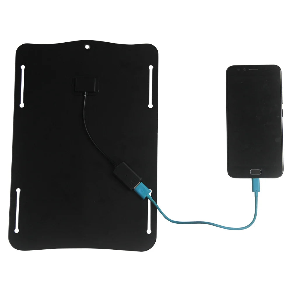 10W solar panel — panel rear charging demonstration