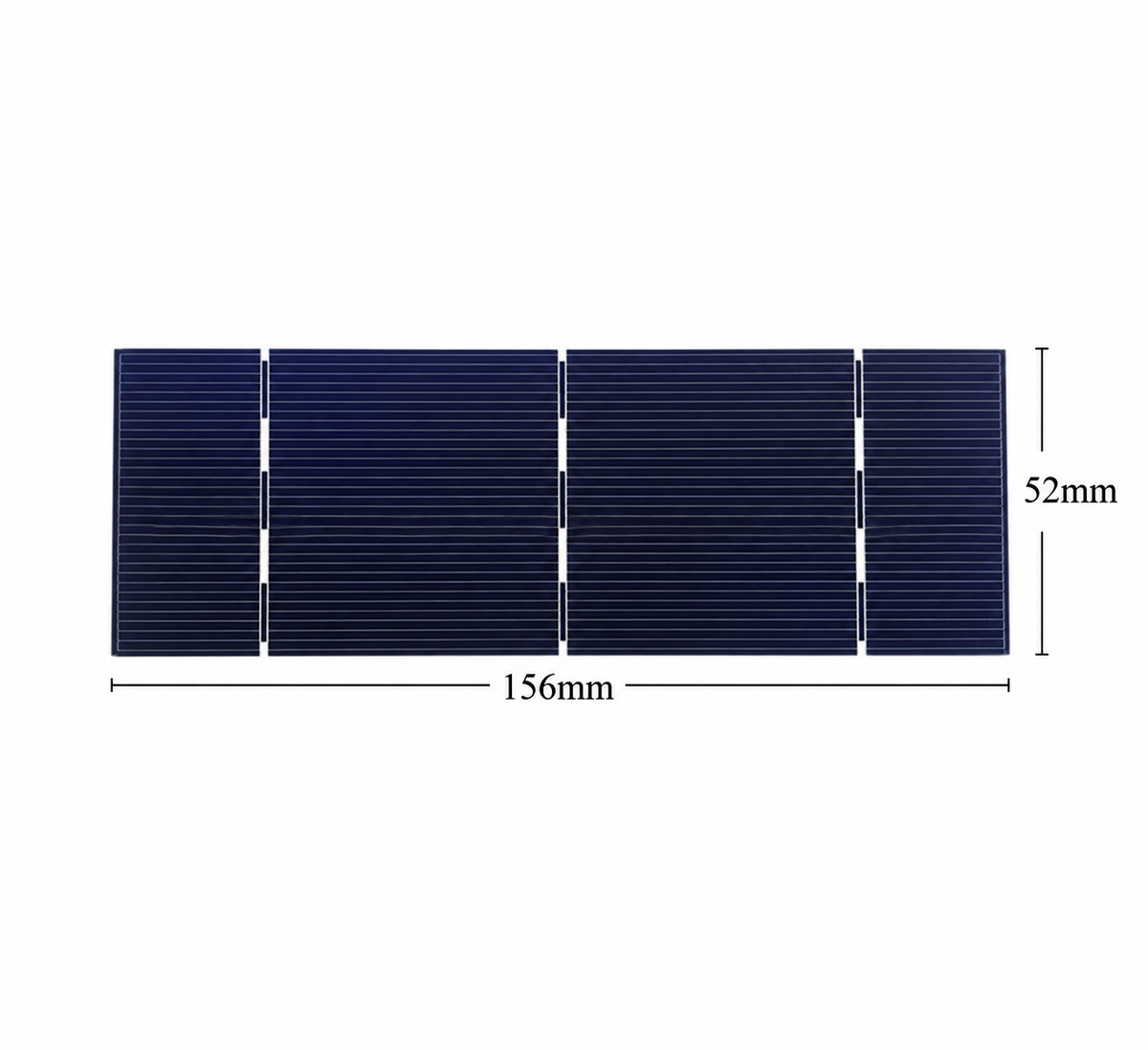 156mm x 52mm monocrystalline solar cell dimensions