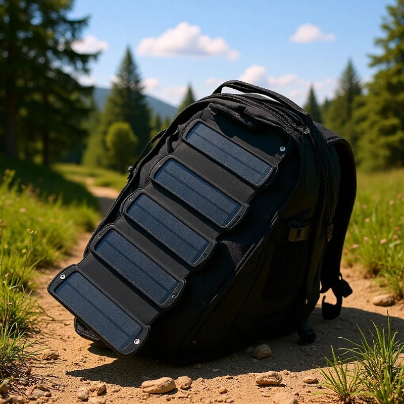 16W foldable solar charger — backpack application