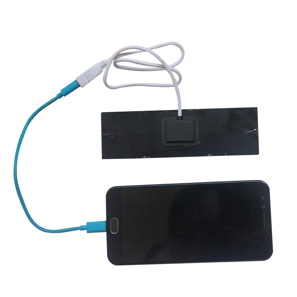 1W solar panel — USB charging demonstration