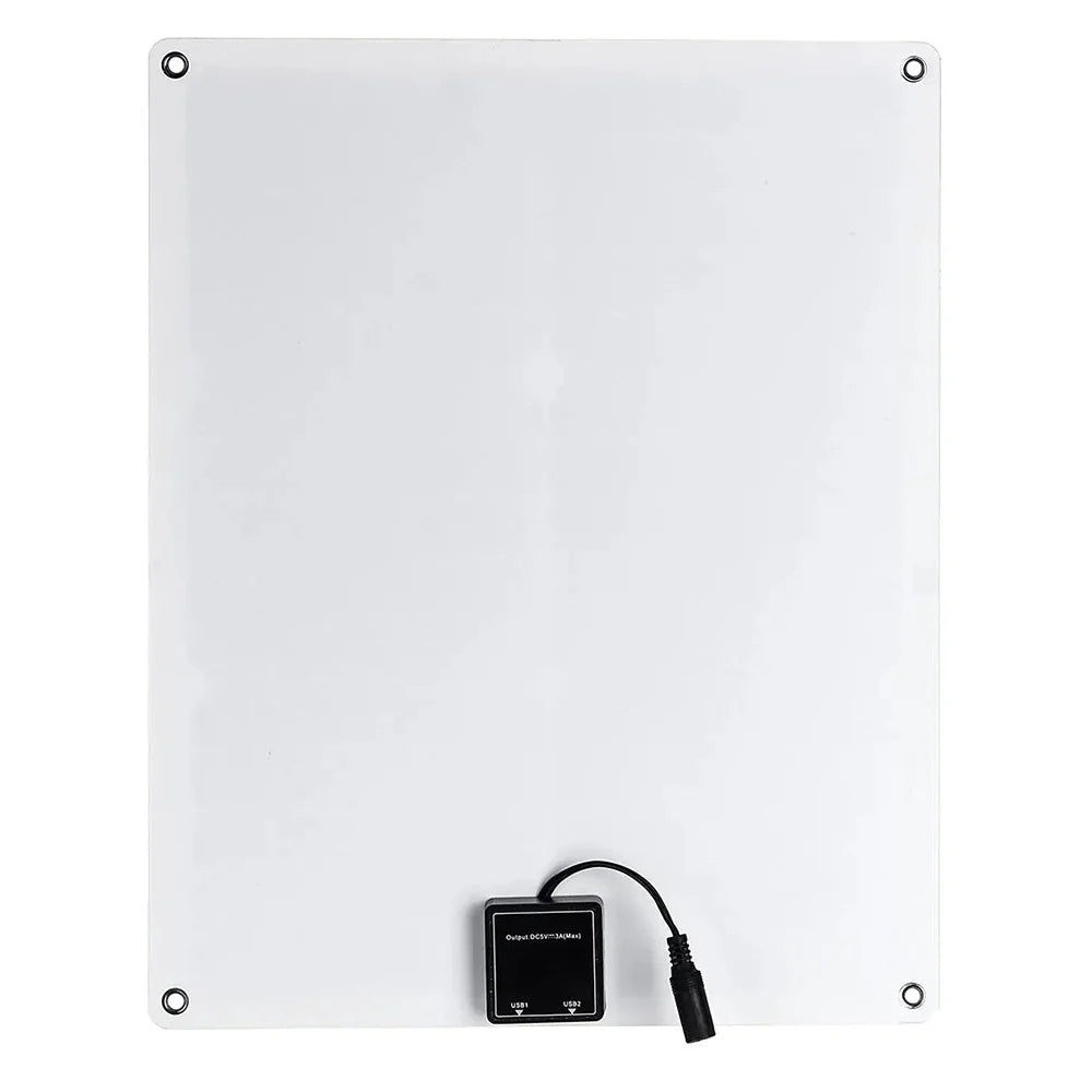 20W peak 20W solar battery charger — panel rear and USB converter