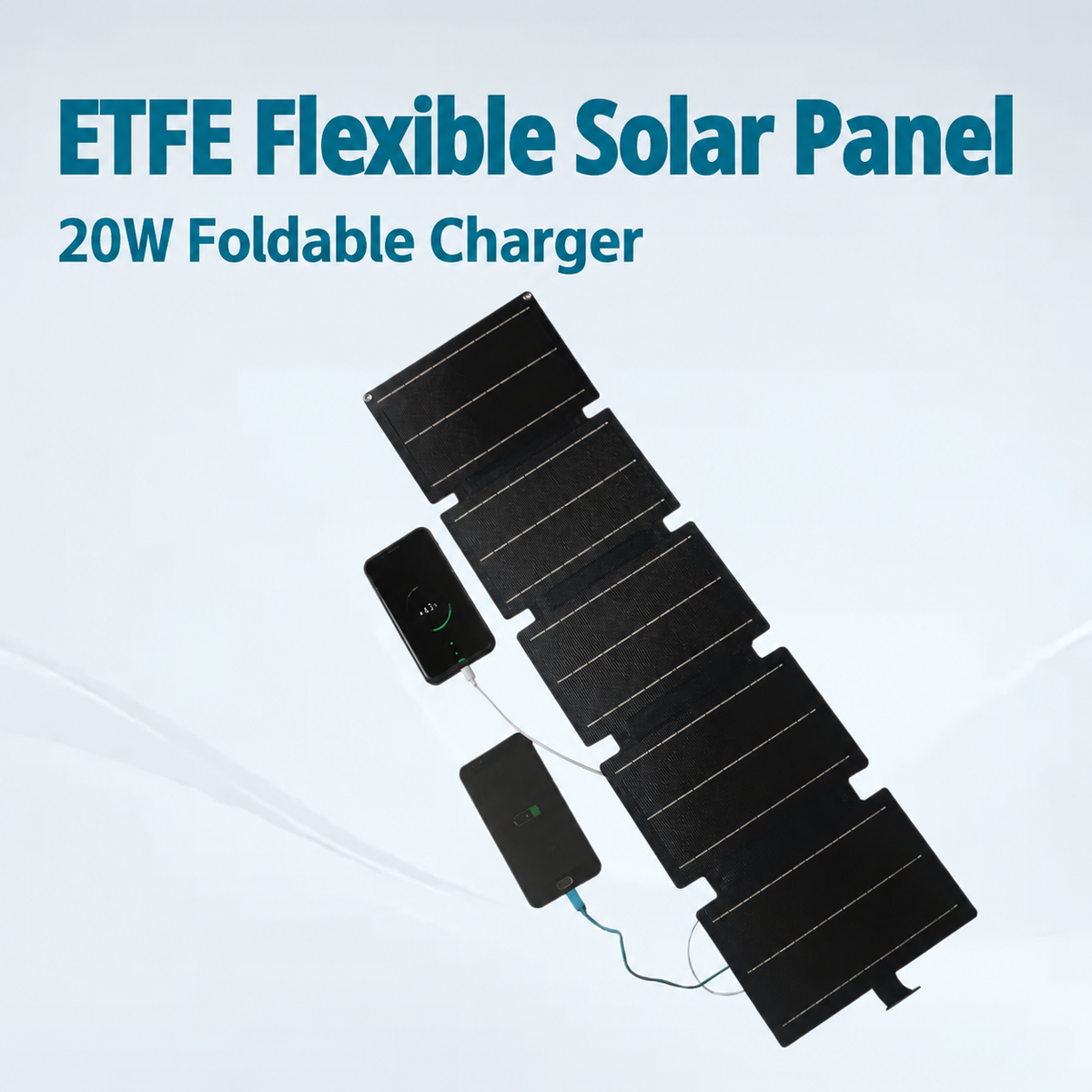 20W ETFE foldable solar charger — English ETFE flexible 20W labels