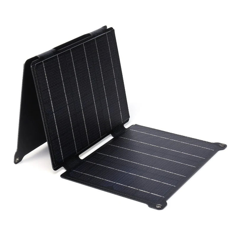 21W foldable solar charger — folded panel standing