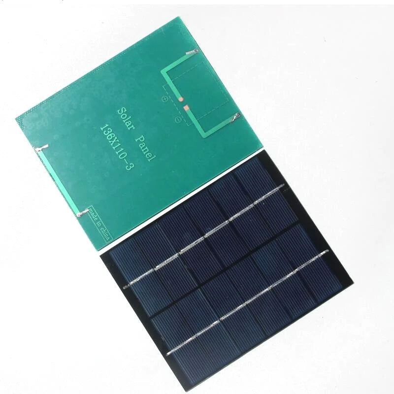 2W mini solar panel — cell face and rear board