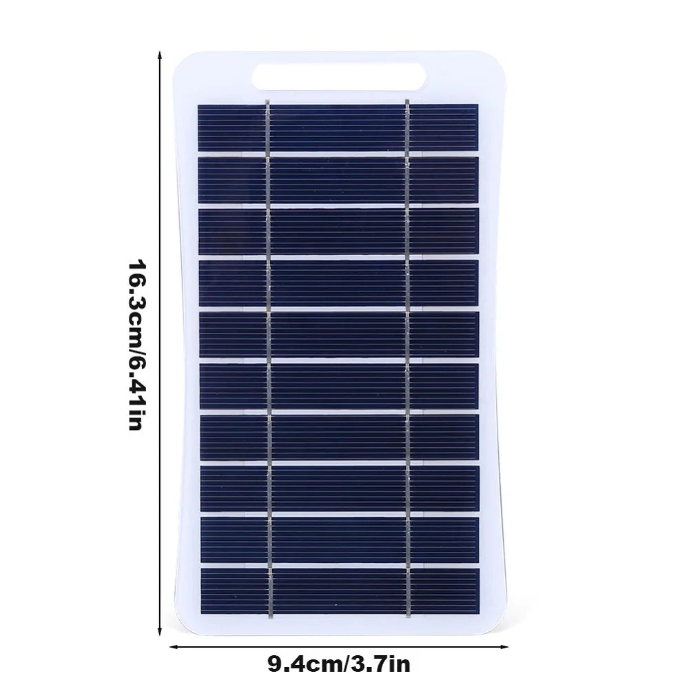 2W USB solar panel — 163x94mm dimension diagram