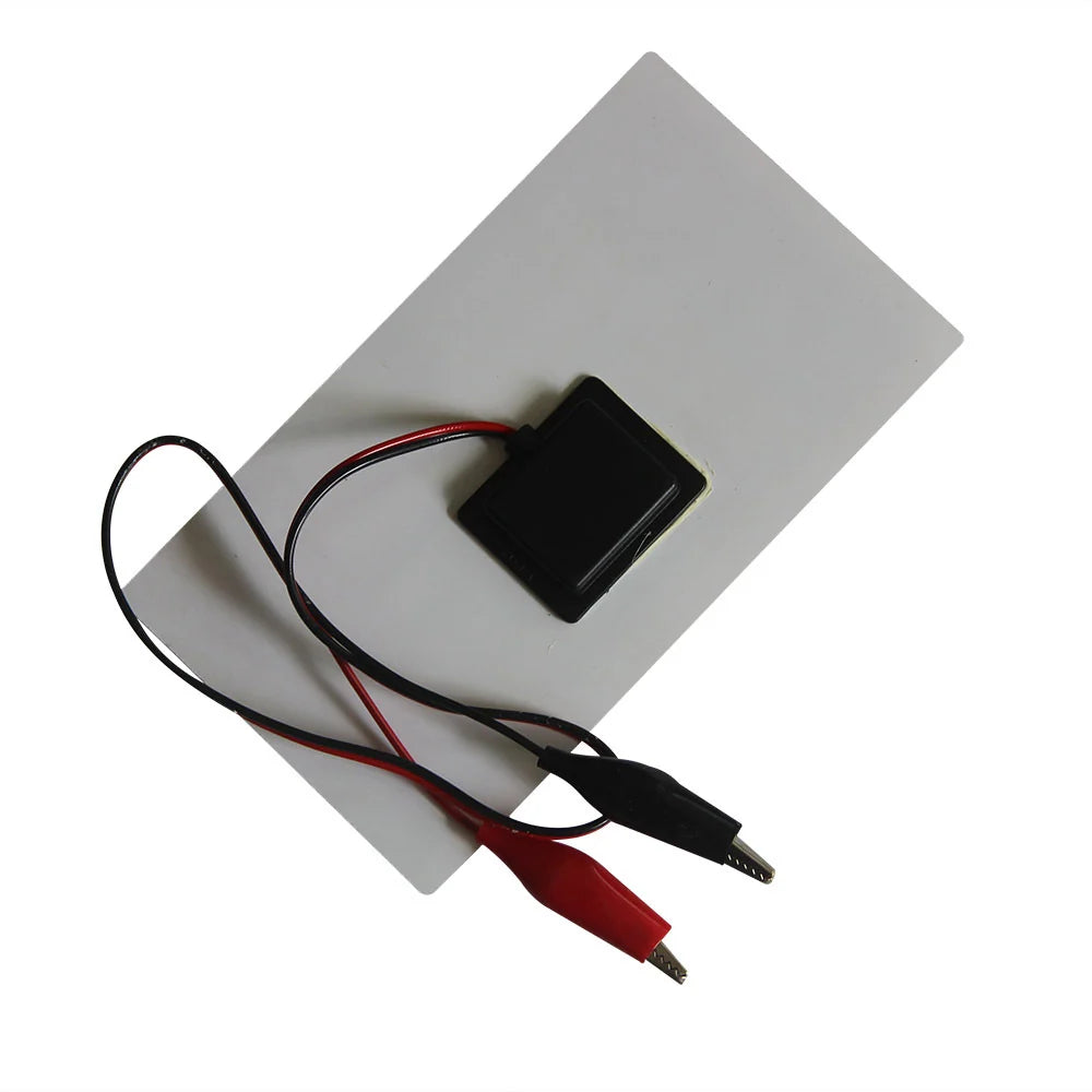 2W solar panel with battery clips — rear cable and clips