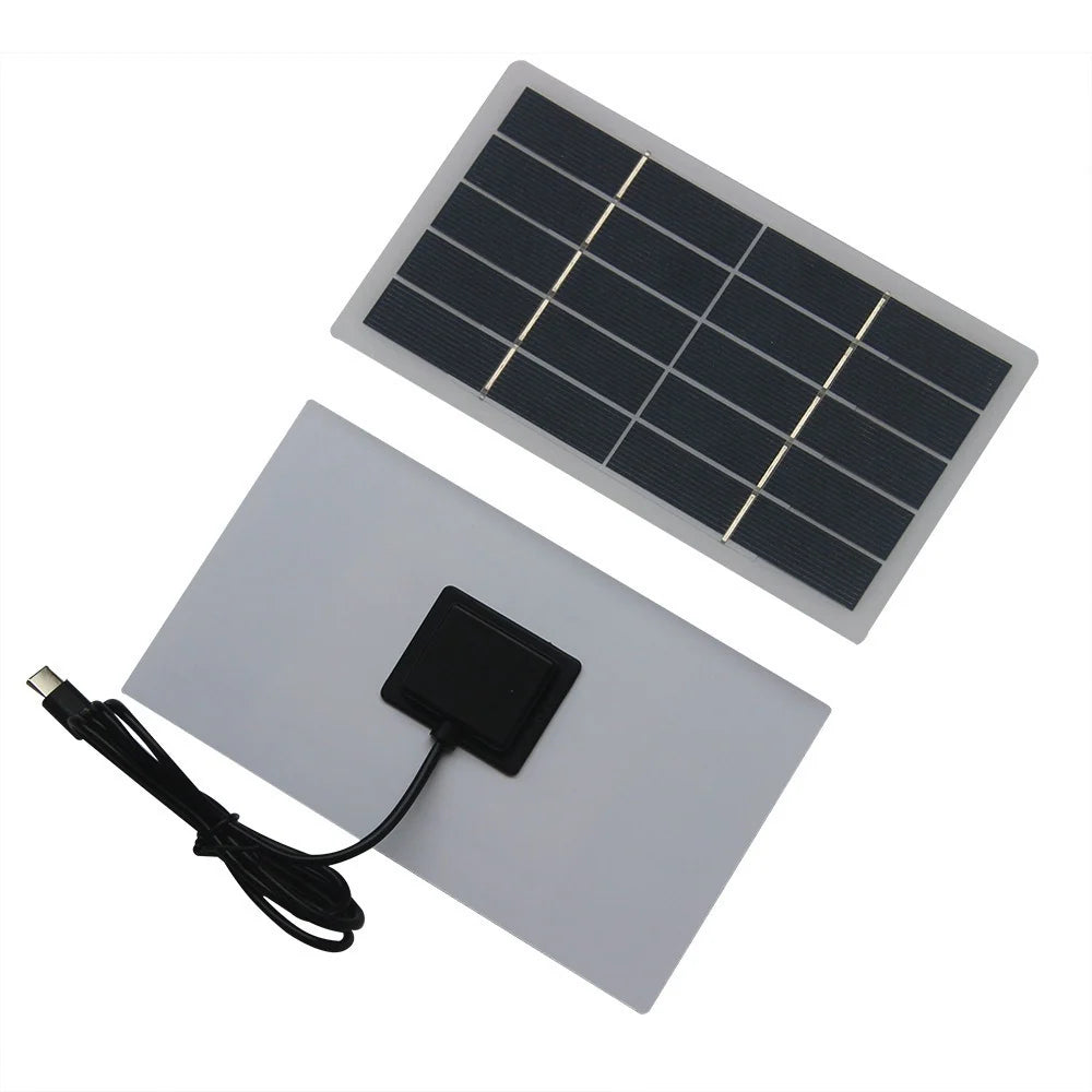 2W solar panel — front and rear module
