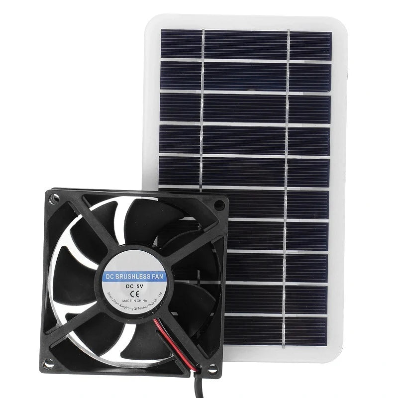 2W solar fan kit — front panel and exhaust fan