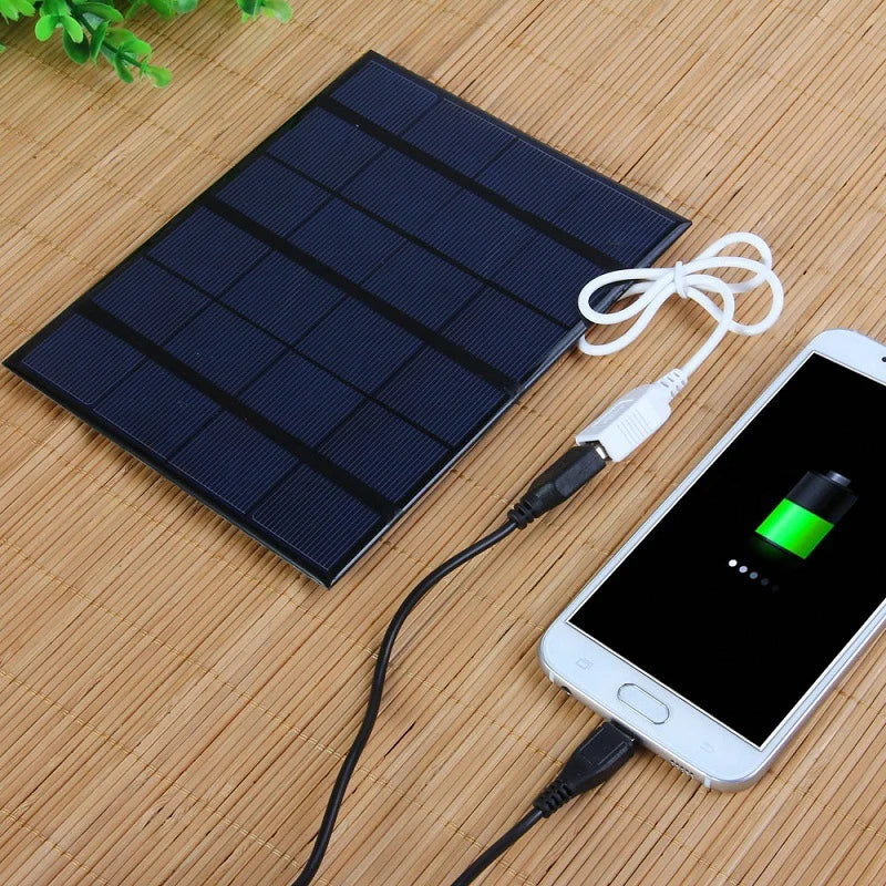 3.5W solar panel — USB charging demonstration