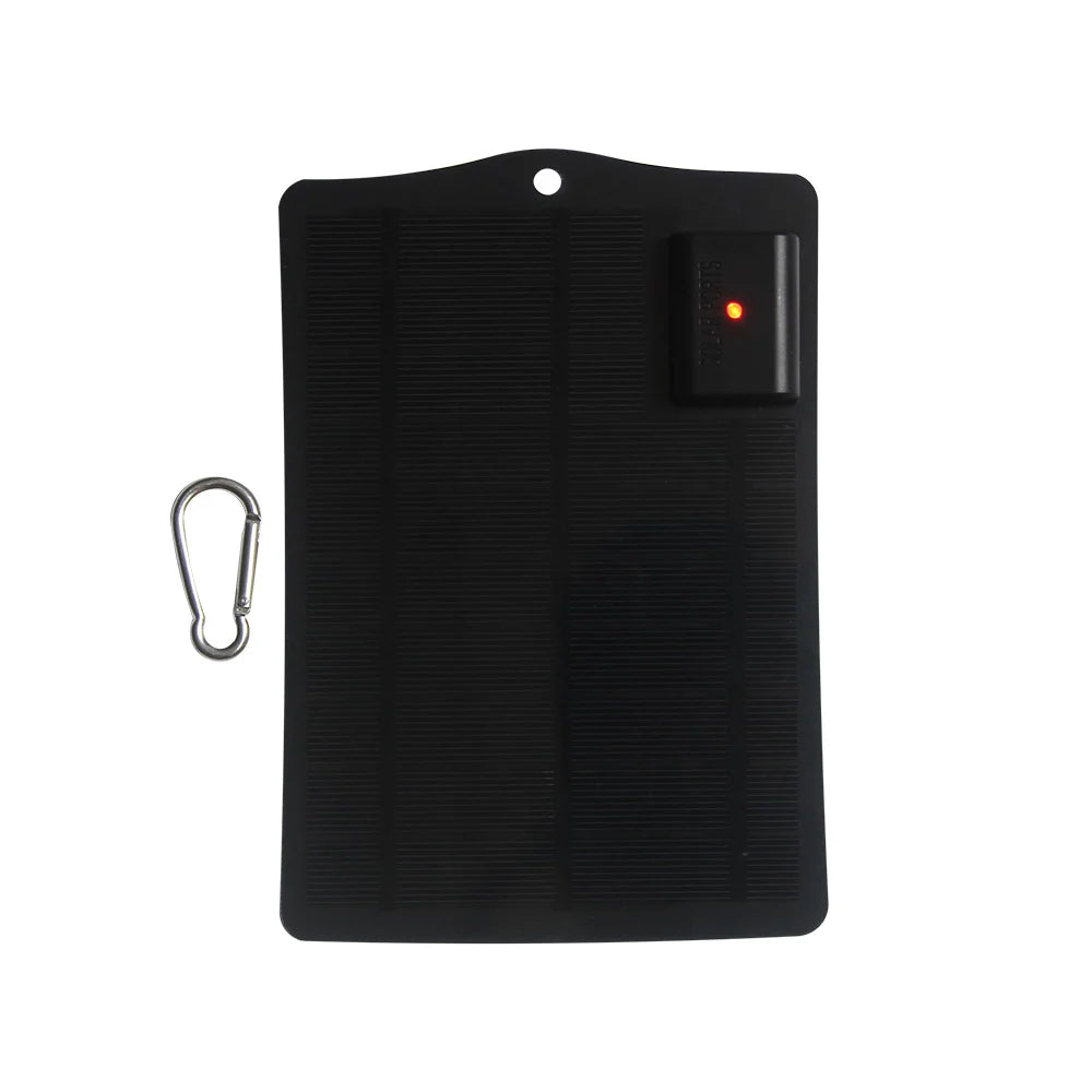 3.5W solar panel — black panel and carabiner