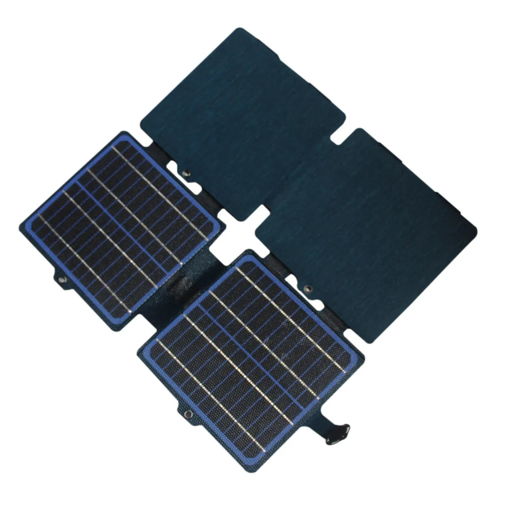 30W foldable solar charger — partly folded six-section panel