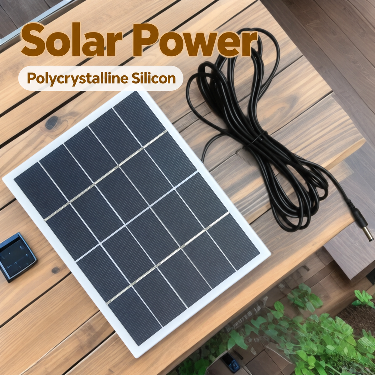3W 3W solar panel — English solar panel and polycrystalline material labels