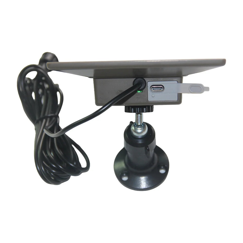 3W camera solar panel — side charging input and power switch