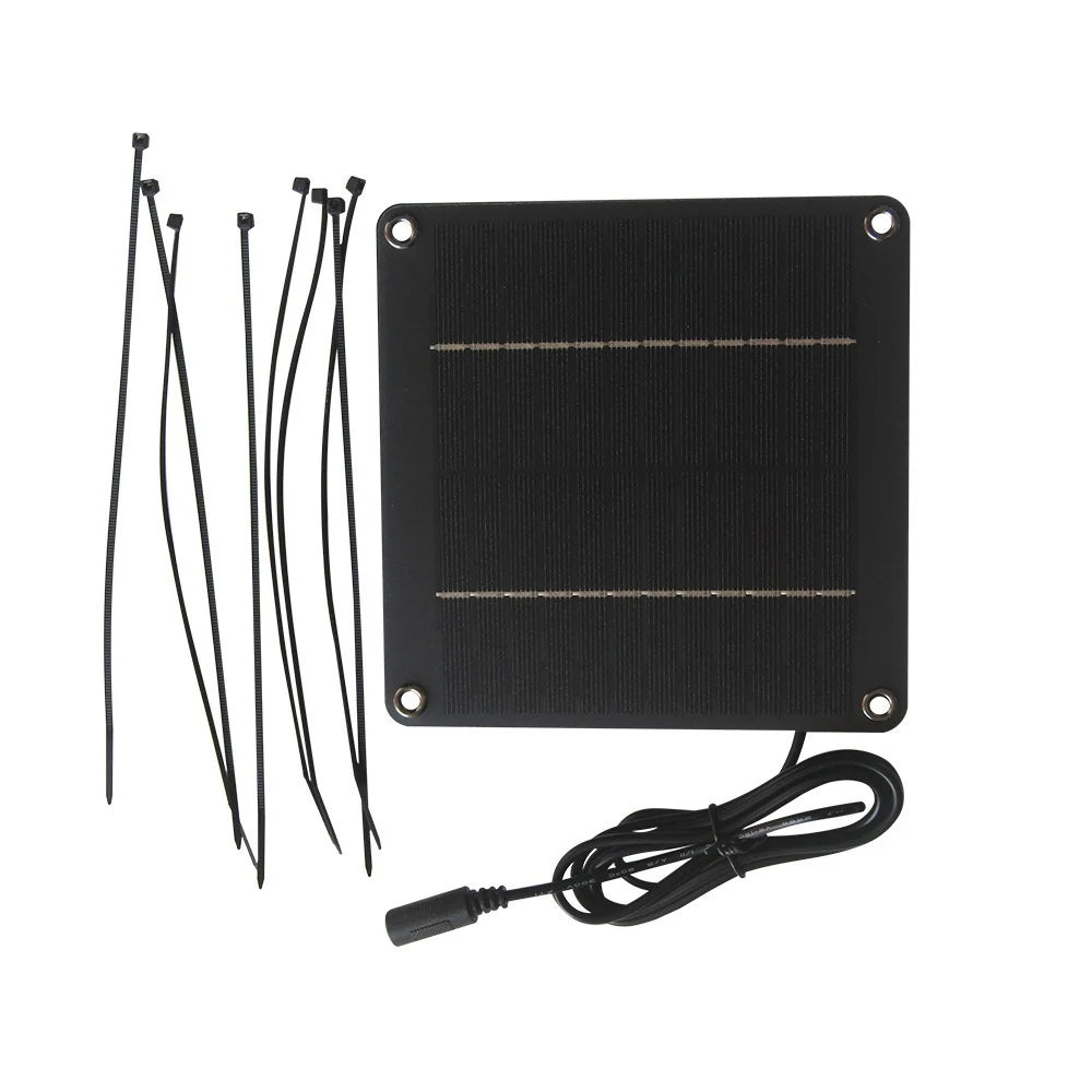 4W solar panel — panel cable ties and DC lead