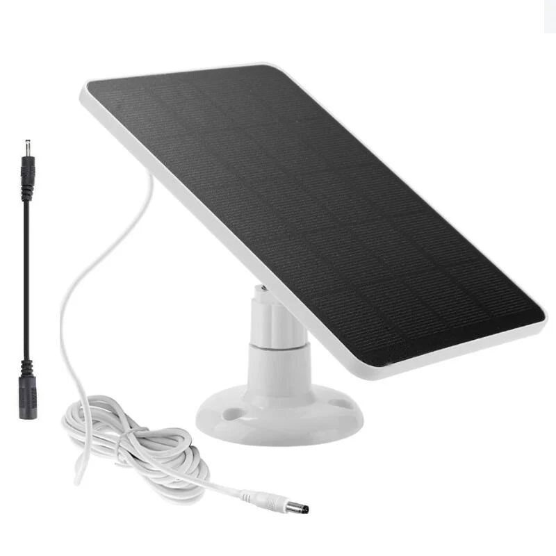 4W camera solar panel — white panel with DC adapter