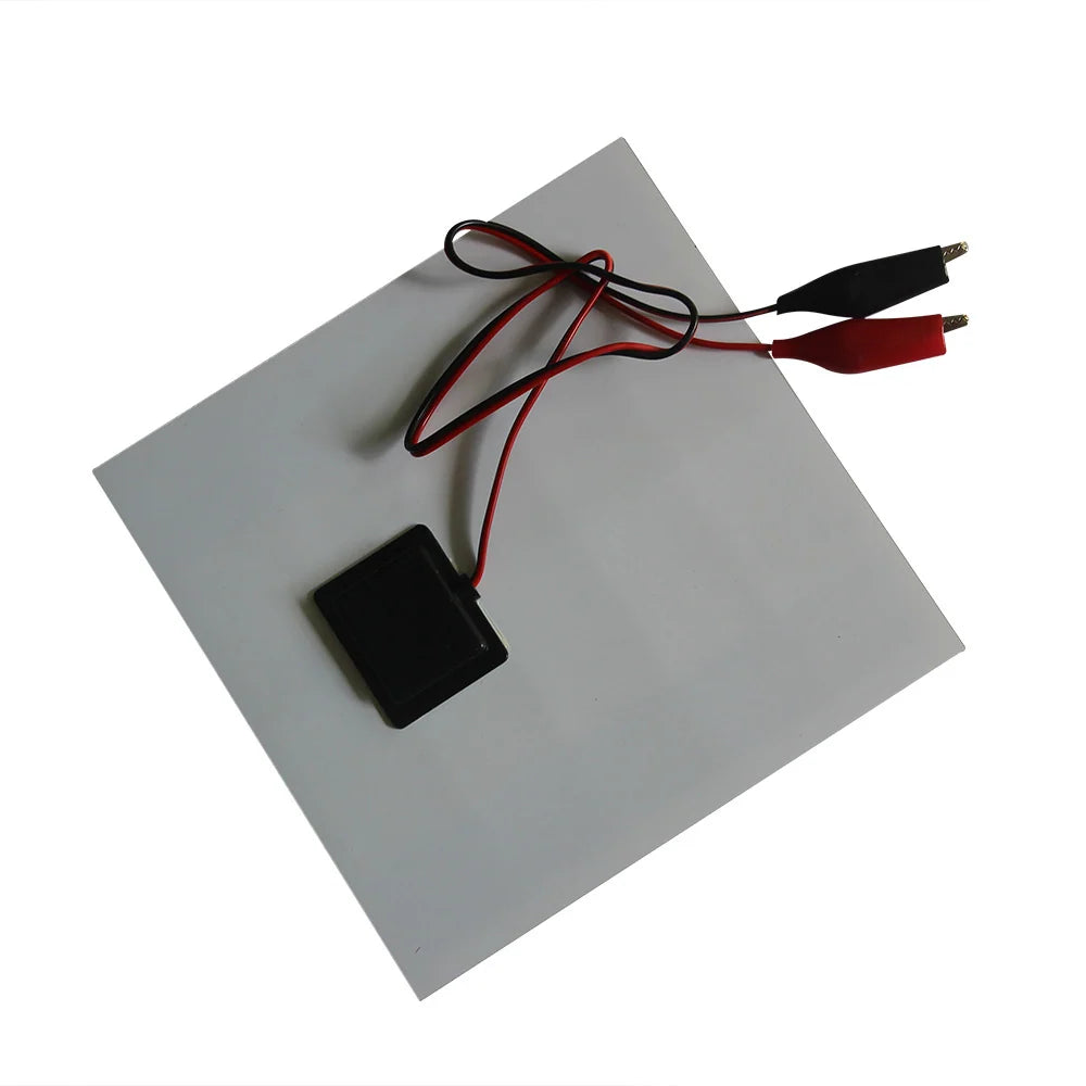 4W solar panel with battery clips — rear cable and clips
