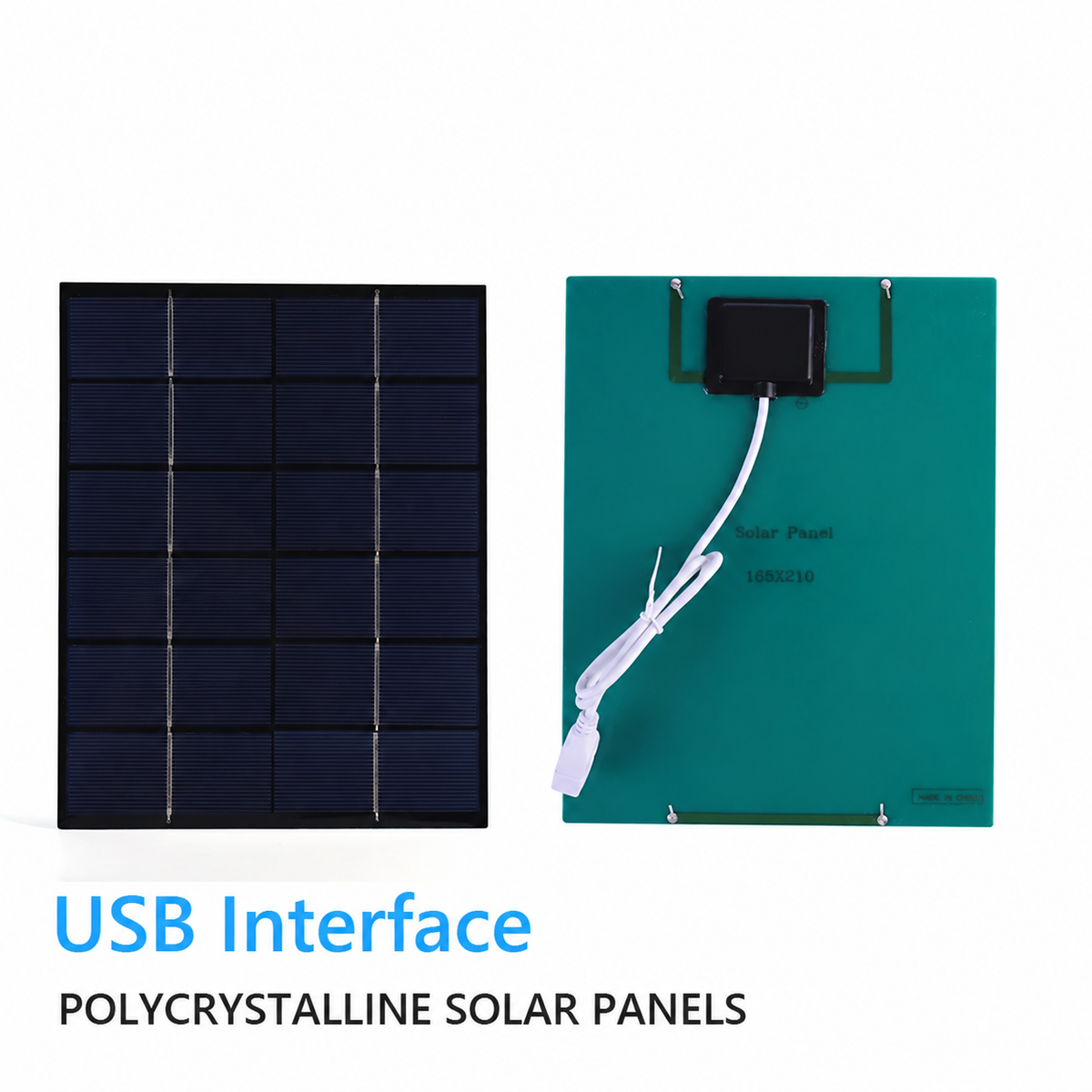 5.5W maximum 5.5W solar fan kit — panel front rear and USB lead without unsupported icons