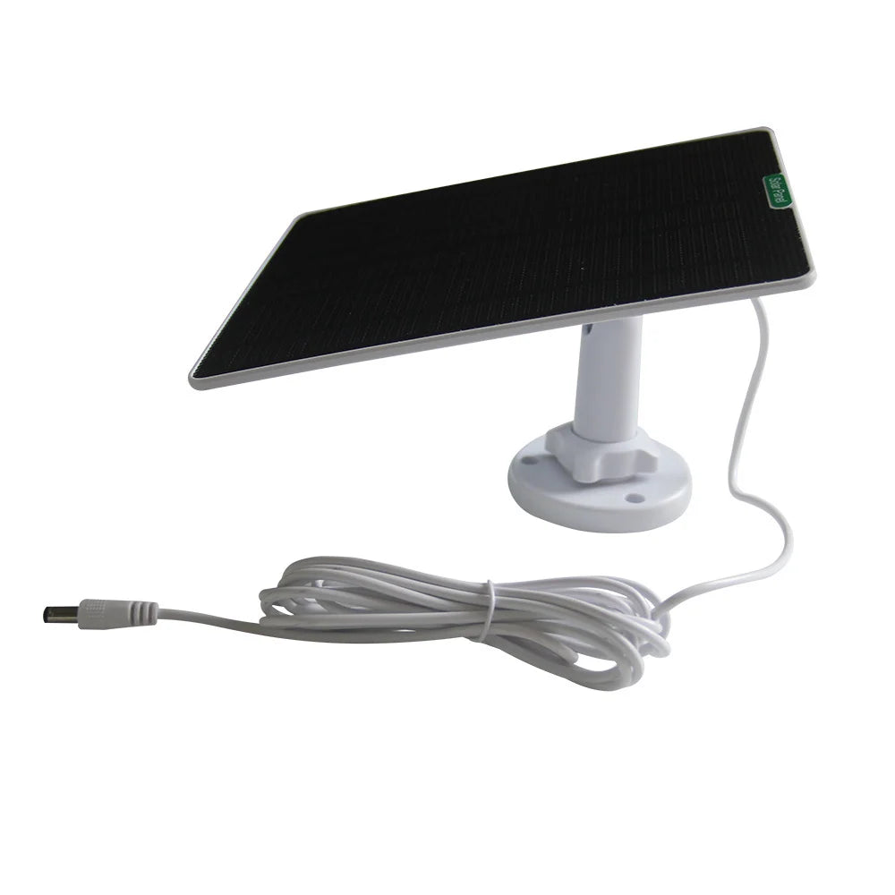 5W camera solar panel — white DC5521 panel and mount