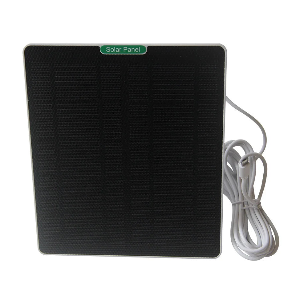 5W camera solar panel - white panel with Micro-USB lead