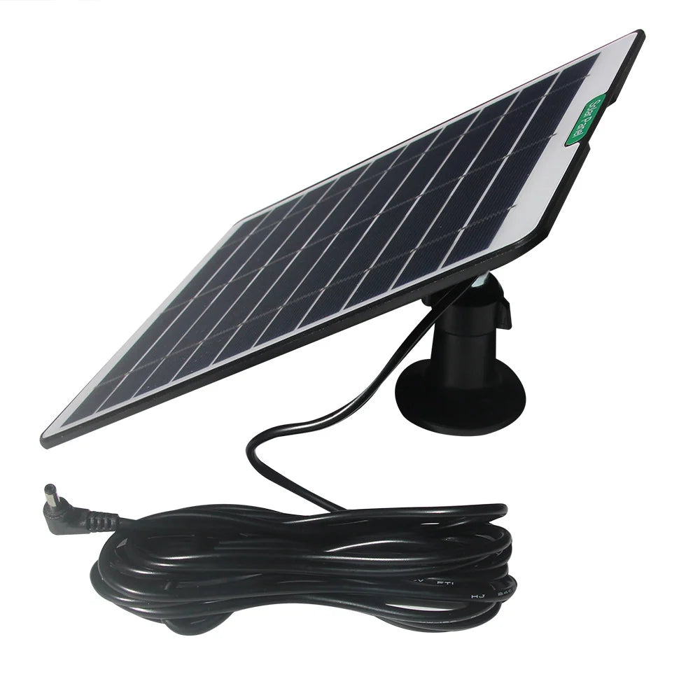5W 5W camera solar panel — black camera panel with DC lead