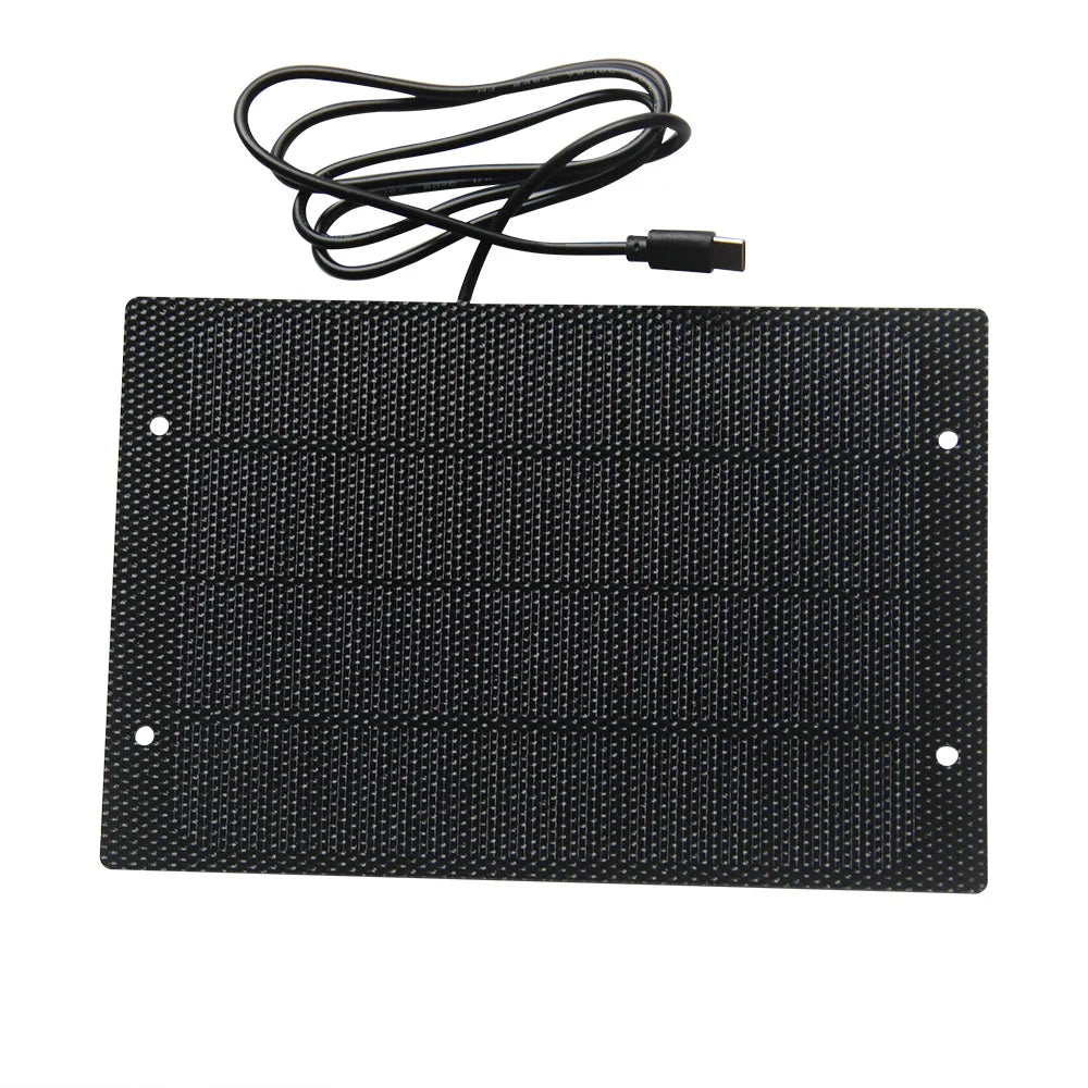 5W solar panel — panel and USB-C cable