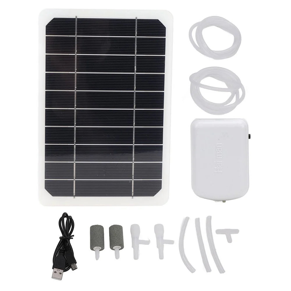 5W 5W solar air pump kit — aerator kit with panel tubing and air stones