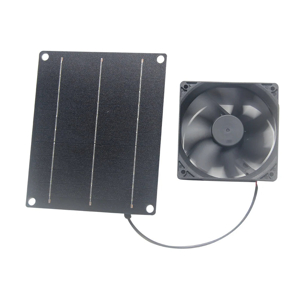 6W solar fan kit — solar fan kit connected