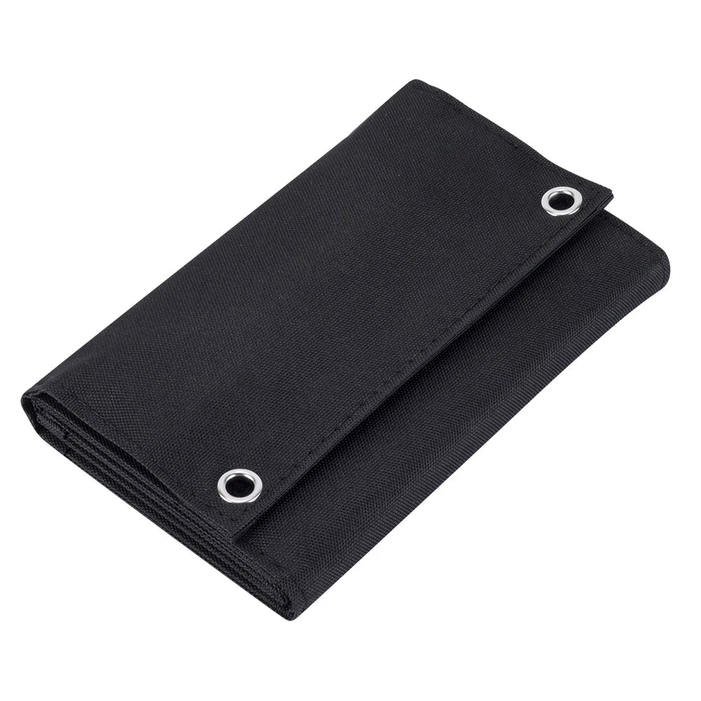 7W foldable solar charger — folded case at angle