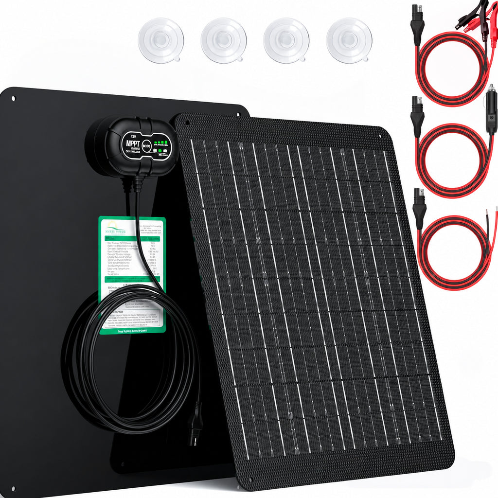 12W Solar Battery Charger & Maintainer Panel for Cars and Boats