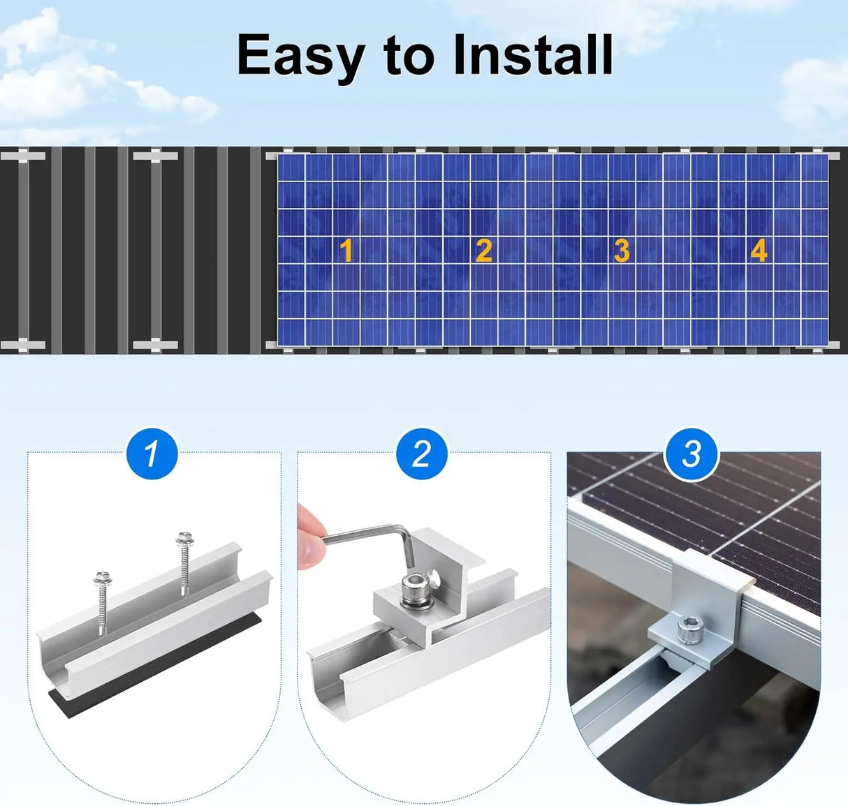 30cm Trapezoidal Roof Solar Rail Kit - 4/6/10 Pack