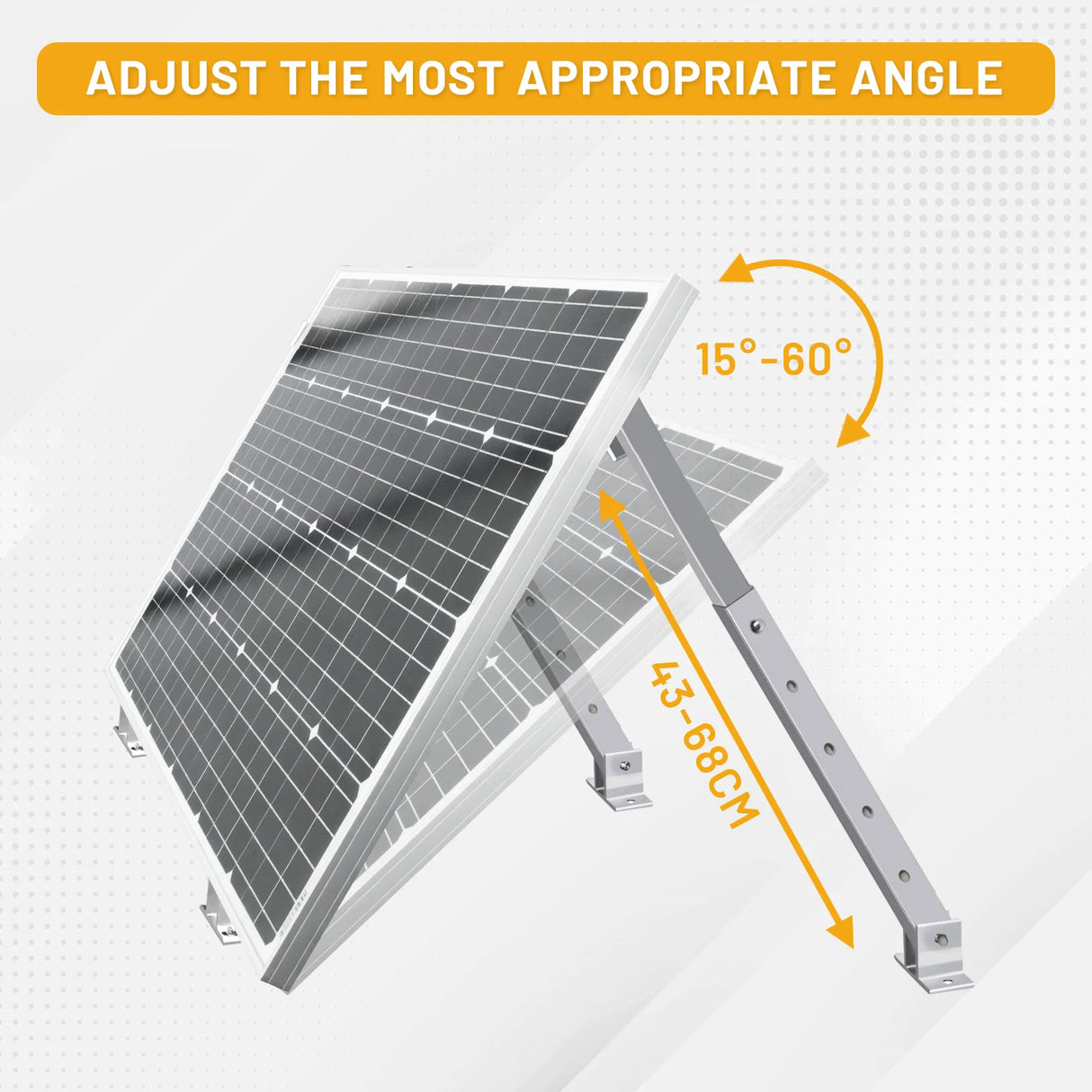 Support inclinable réglable pour panneau solaire sur toit de camping-car