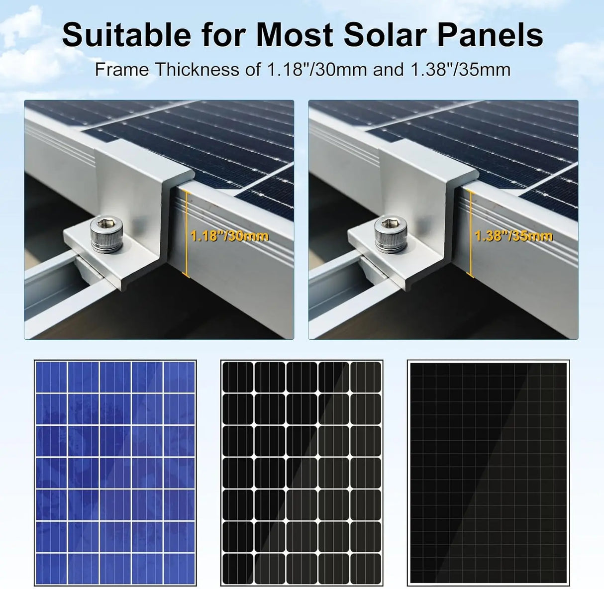 30cm Trapezoidal Roof Solar Rail Kit - 4/6/10 Pack