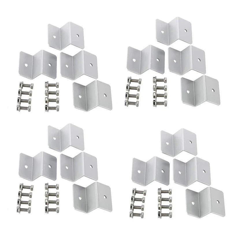 Aluminum solar Z bracket pack options with matching bolts