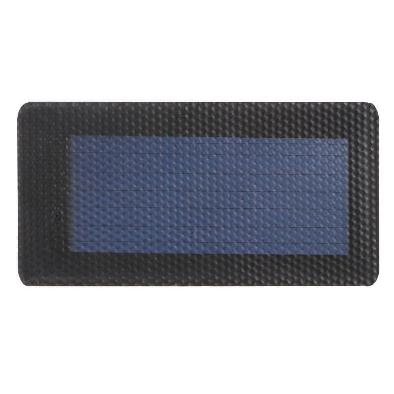 Front view of rectangular amorphous silicon mini panel with rounded corners.