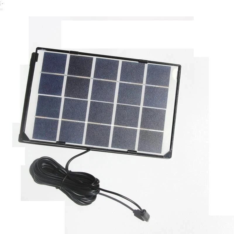 Horizontal front view of the camera solar panel and cable