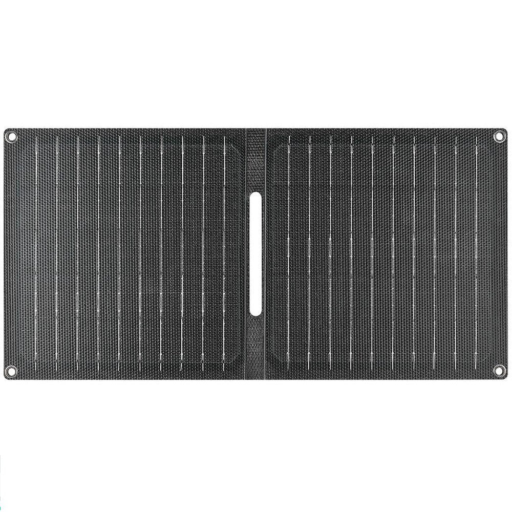 15W ETFE Two-Fold Solar Charger with USB-A and USB-C — open front view
