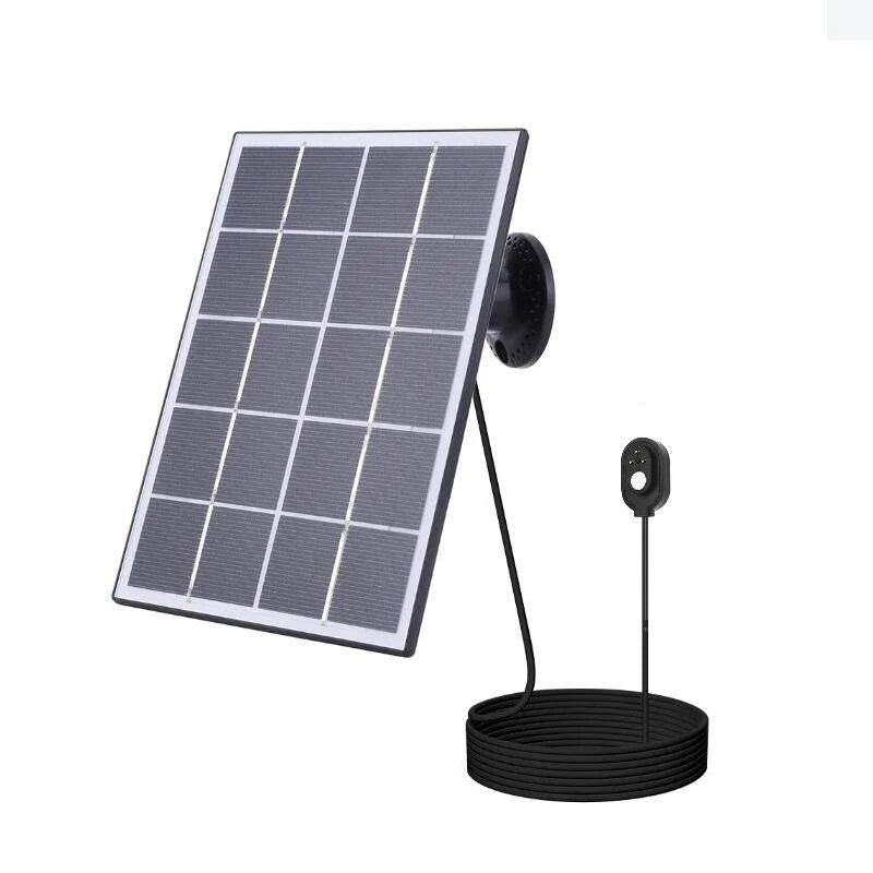 3.3W 5V Solar Panel with 3-Pin Camera Connector, Black or White — black panel with three-pin lead