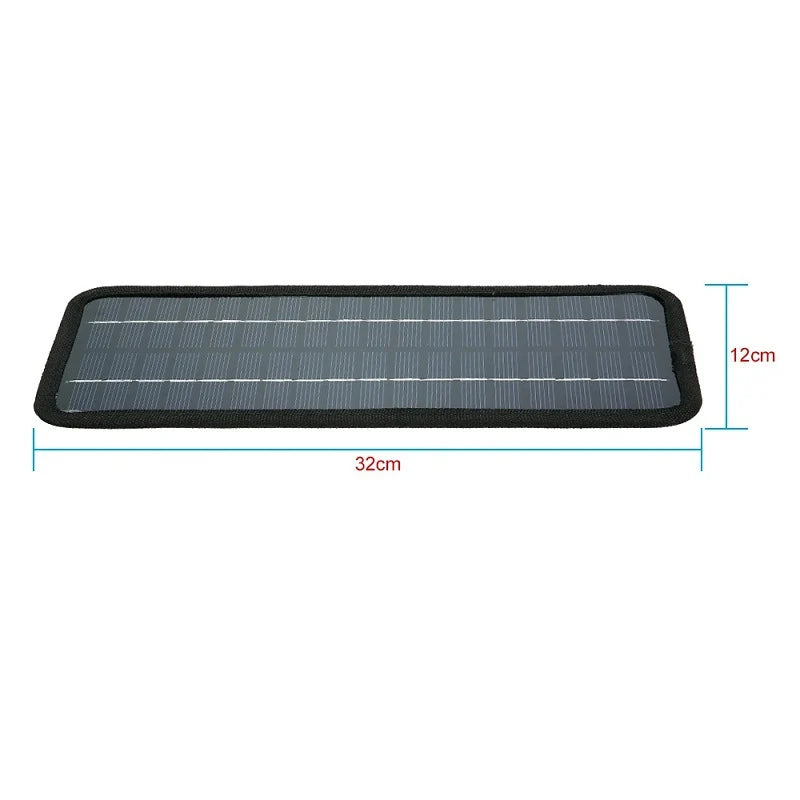 4.5W 18V Solar Battery Maintainer with Car Plug and Clips — size diagram