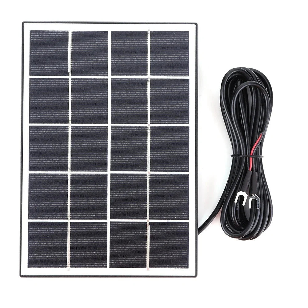 4W 5V Ring Doorbell Solar Panel with 3.2mm Fork Connector — panel front with 3m fork lead