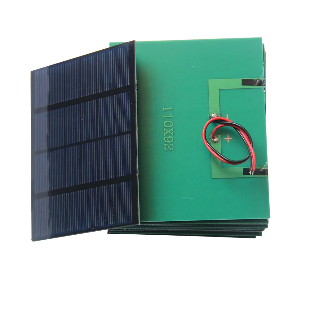 Front and rear views of the wired solar module